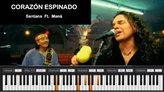 CORAZÓN ESPINADO - Santana + Maná | Piano acompañamiento 🎹🔥♪♪