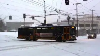 Trolleybus in snow