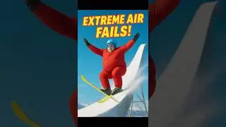 Fat Skiers Launch Off Huge Ramp 😳❄️ | #shorts #ski #fails #viral #funny #bigair #crash
