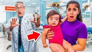Семья Тренч - Укус пчелы у нашего малыша усугубился! *Аллергическая реакция*