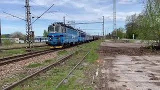🇨🇿 N&aacute;kladn&iacute; vlak / Cargo Train: Protiv&iacute;n, Czech Republic - pozdravy, houk&aacute;n&iacute; #trains #vlaky