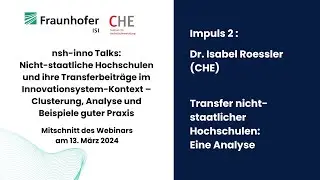Isabel Roessler - Transfer nicht-staatlicher Hochschulen: Eine Analyse (nsh-inno)