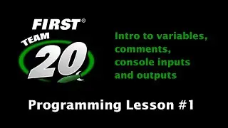 Team 20 Programming - 2021 Java Lesson 1