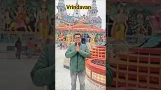 Vrindavan Pyaro Vrindavan 🌸 | Vrindavan Temple View | Radha Krishna Bhajan #Shorts #temple 🙏