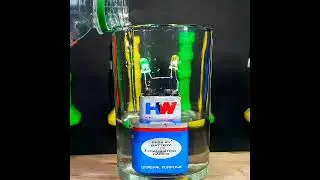 Battery multticolur LED science experiment project / hw battery connected RGB LED under water test