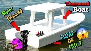 Homemade Thermocol Boat with Motor - Shocking Result 😲 | Easy Science Project