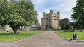 Rochester Castle and surrounding...Rochester Kent England UK postcode ME1 1SW