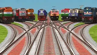 8 Bhartiya Passenger Trains Journey Railroads Tracks || On Bumpy Railgadi Games 3d Gameplay Rail