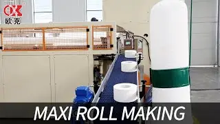 Start Stop Maxi Roll, JRT rewinder machine, band saw cutting machine