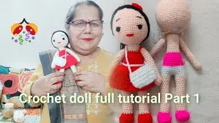 Crochet doll tutorial arm/shoes /legs/body! A very easy and simple tutorial for beginners ! Part 1!