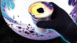 Snow on the Moon | Dirty Ring Painting | Fluid art with Tiktus