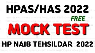 HPAS/HAS 2022 free mock test HP NAIB TEHSILDAAR 2022