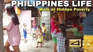 REAL LIFE SCENES in FAIRVIEW | Walk at the Hidden Slum Narrow Alley  Quezon City  Philippines [ 4k ]