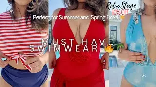 Spring Break Swimwear Haul 🌴 RetroStage Try-On | Flattering & Trendy👙☀️