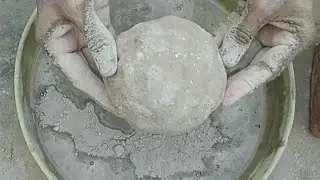 Cement dirt dry water claypot crumbling| 2 videos| satisfying asmr| #relaxing #purecement 💤