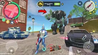 Rope Hero Vice Town - (Rope Hero Fight Army Tanks) BBQ Gun Destroy AI Police Car Robot - HD