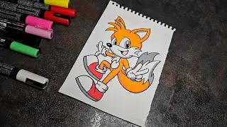 Drawing Tails from Sonic with Markers &ndash; Colorful Fan Art!