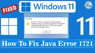 ✅ How to Fix Java Error 1721 on Windows 11