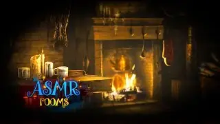 Hagrid's Hut - Harry Potter Inspired ASMR - Ambience and Animations - rain, fireplace, page turning