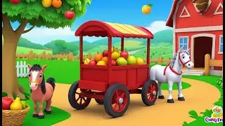 Маленькая лошадка развозит фрукты на теле