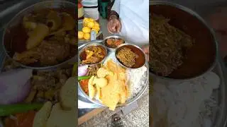 Sanjay Bhaiya Ki Special Non-veg Combo Thali 😱#mutton #fishcurry #eggcurry #streetfood #shorts