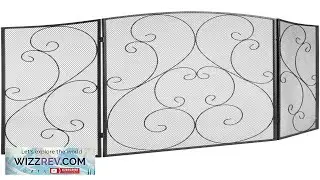 VEVOR Fireplace Screen 3 Panel Sturdy Iron Mesh Fireplace Screen 48