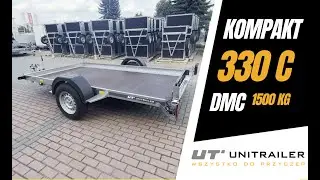 Przyczepa hamowana Unitrailer KOMPAKT 330C uchylna do przewozu quad&oacute;w motocykli