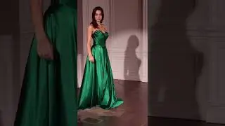 Emerald strapless satin dress CD378 with pockets #greendress #formaldress #prominspo