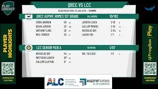 QRCC Aspire Homes 1st Grade v LCC Senior Men A