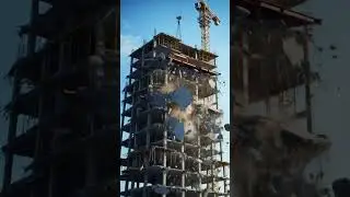 Building Falls in Seconds! #collapsecaughtoncam #constructionfail #shockingvideo #fyp #realfootage