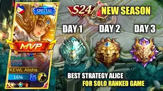 ALICE BEST STRATEGY SOLO RANKED GAME TO RANK UP FASTER (MUST WATCH!)-MLBB