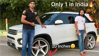 Modified Brezza worth ₹3 lakhs🤑 || 20 Inches Alloy wheels|| Loudest music system.#modifiedcars