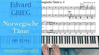 E. Grieg - Norwegian Dance op. 35 n. 4 for Piano four hands (score)