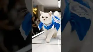 &ldquo;White Cat&rsquo;s Ramp Walk is Pure Elegance 😻✨ #Shorts&rdquo; #catwalk #rampwalk #cutecat #ytshorts #shorts