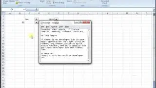 Excel Monthly Calendar