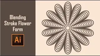 Create Blending Line Flower Shape Graphic In Illustrator | Geometric Design | Illustrator Tutorial