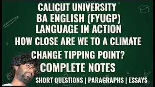 How Close Are We to a Climate Change Tipping Point? | Notes | Question Answers | BA English | FYUGP