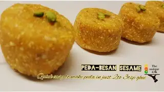 Peda - besan sesame seed | Make peda in just 2to 3tsp ghee | Sweets craving #nomawa#pedasuniquea3k