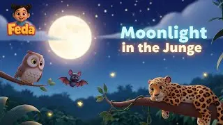Moonlight in the Jungle 🌙 | Nighttime Animal Song for Kids | Bedtime 3D Animation
