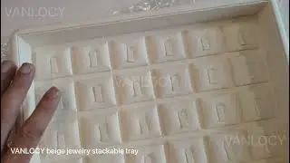 VANLOCY Custom Beige Microfiber Ring Display Tray