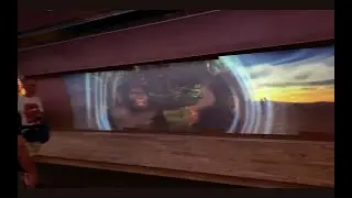 Ancient Cavemen Video Diorama and Museum Visitors