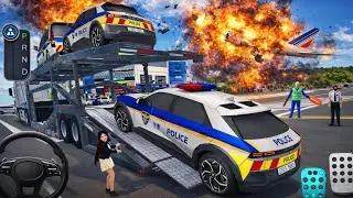 New british Police Car on transport truck 🚛 | Police Station Transport Mission | 3D Driving Class