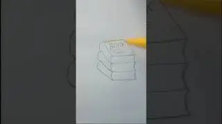 Easy Book Drawing ✏️ | Simple Stack of Books Sketch Step by Step #Shorts