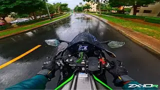 Riding My ZX10R in Heavy Rain! Risky or Fun? ☠️