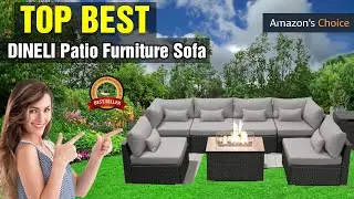 DINELI Patio Furniture Sectional Sofa with Gas Fire Pit Table 2021 Guide ✅