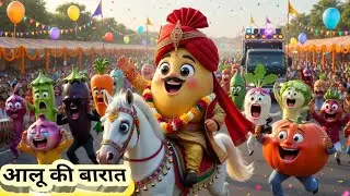 Aalu ki barat | Funny Vegetable Wedding Dance | Kids Hindi Rhyme 