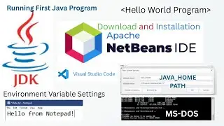 NetBeans IDE Installation-Running Java Program-Hello World [Notepad, MS-DOS, Environment Variables]