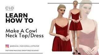 Clo 3D Tutorial Cowl Neck Top/Dress (For Beginners)