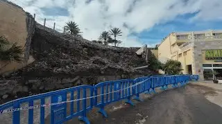 Realit&auml;t am 13.11.25 Mauer eingest&uuml;rzt in Playa del Ingles am Atlatic Beach Club am Strand...