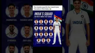 India&rsquo;s Squad for West Indies Test Series 2025 🏏🇮🇳